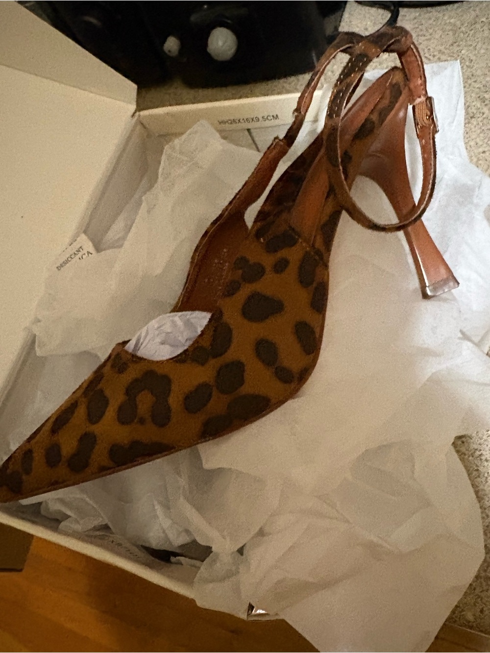 Chase + Chloe Leopard Print Pointed Toe Slingback Heels - Brown/Black